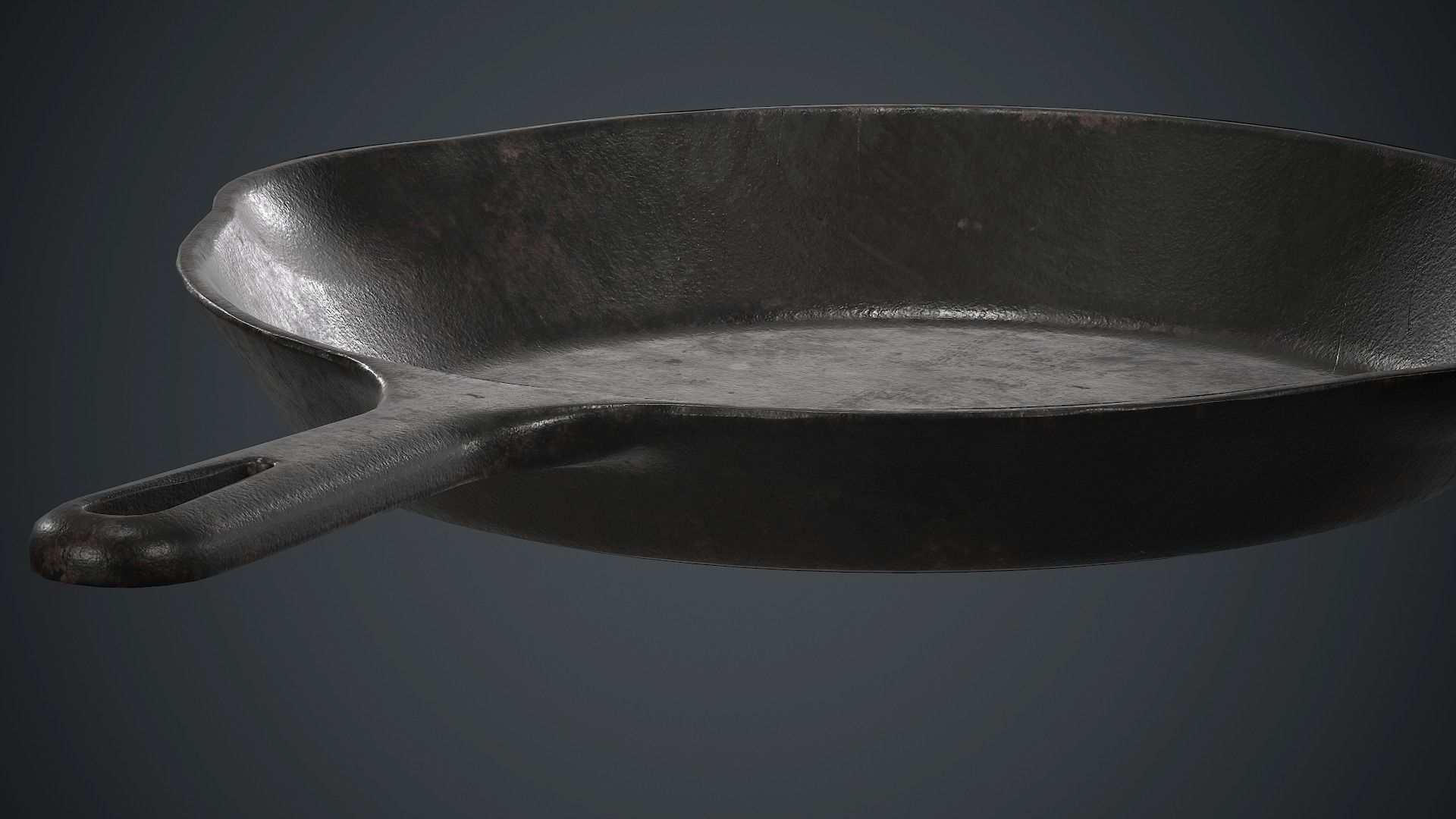 Cast Iron Frying Pan PBR Game Ready Low-poly 3D model_8