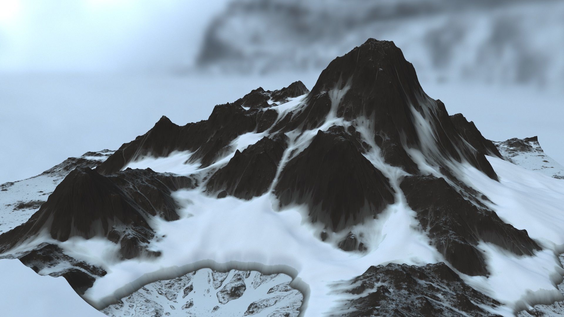snow mountain   Low-poly 3D model_10