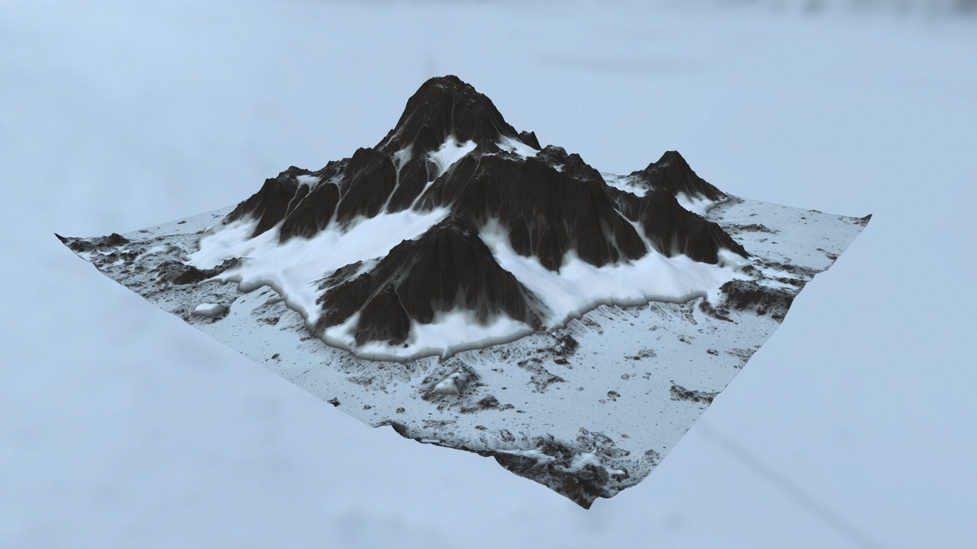 snow mountain   Low-poly 3D model_11