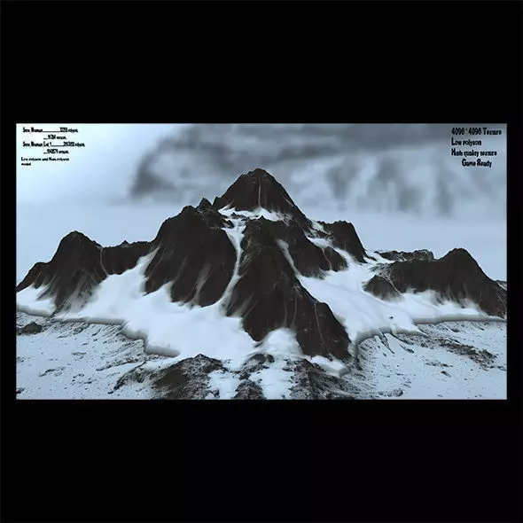 snow mountain   Low-poly 3D model_0