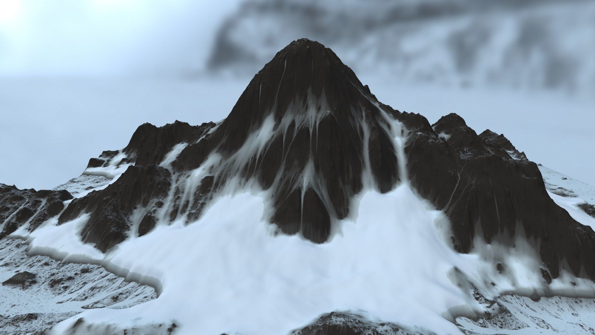 snow mountain   Low-poly 3D model_13