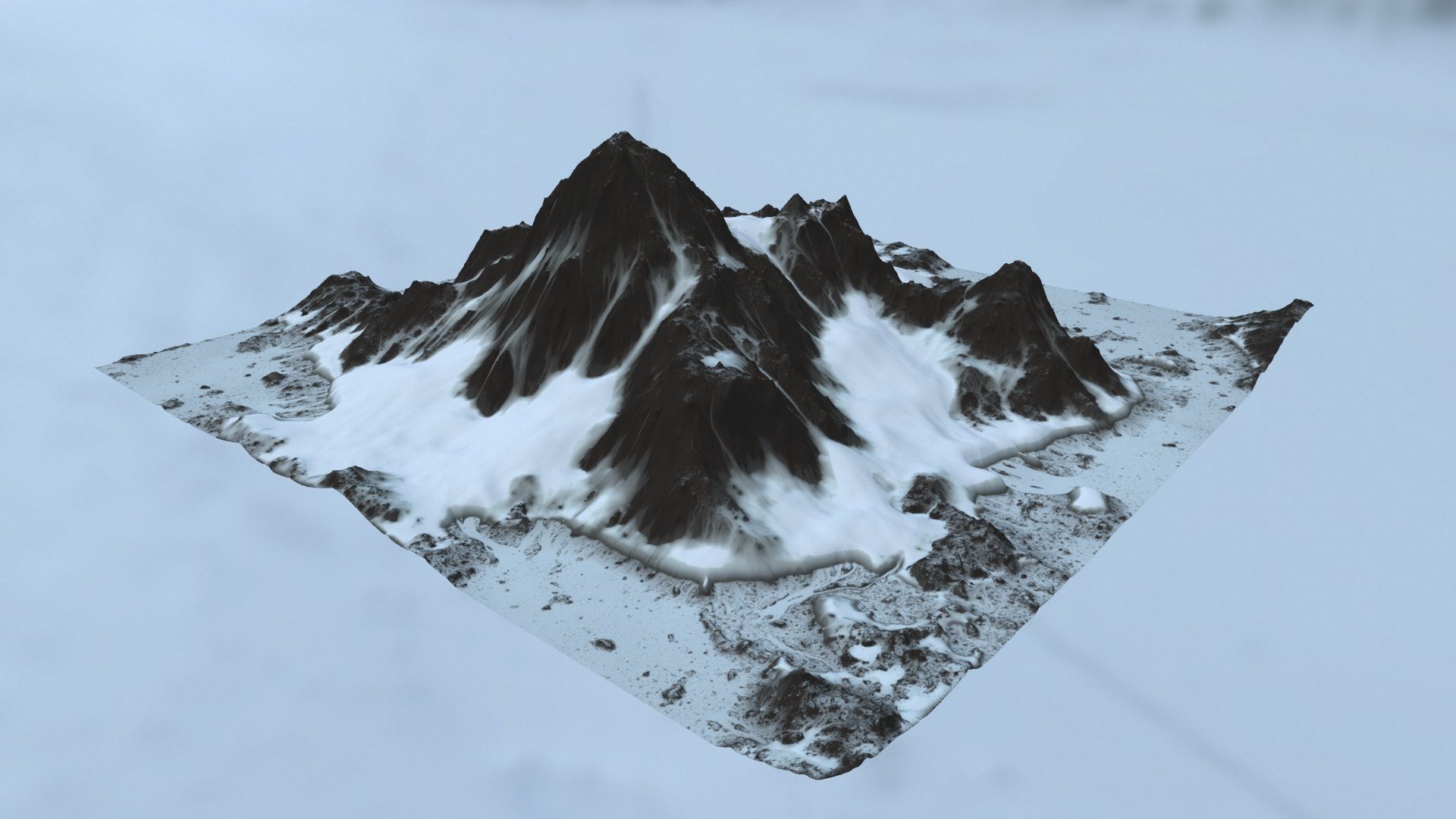 snow mountain   Low-poly 3D model_4