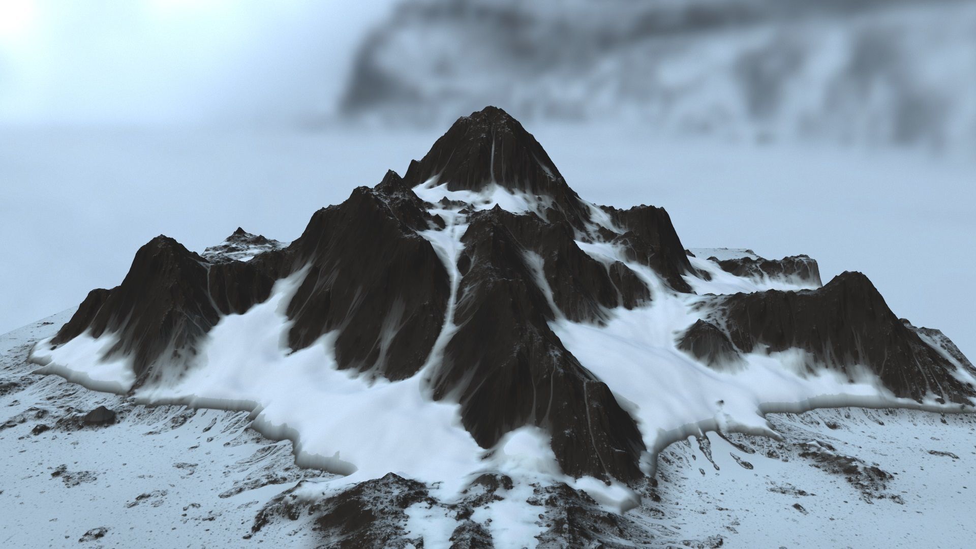 snow mountain   Low-poly 3D model_12