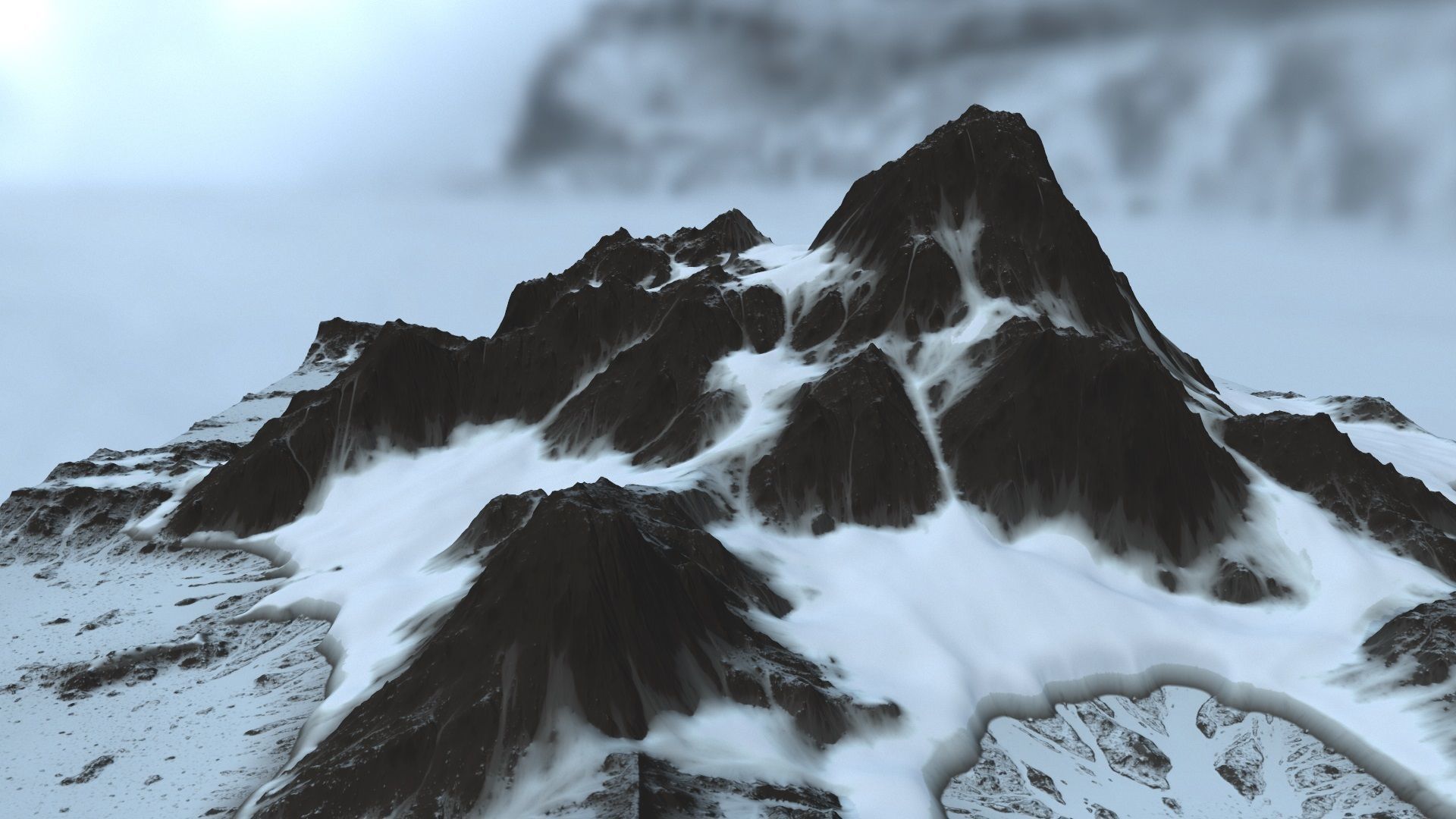 snow mountain   Low-poly 3D model_14