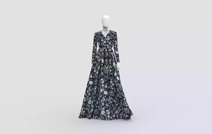 Maxi Dress with Mannequin - Marvelous Designer 
