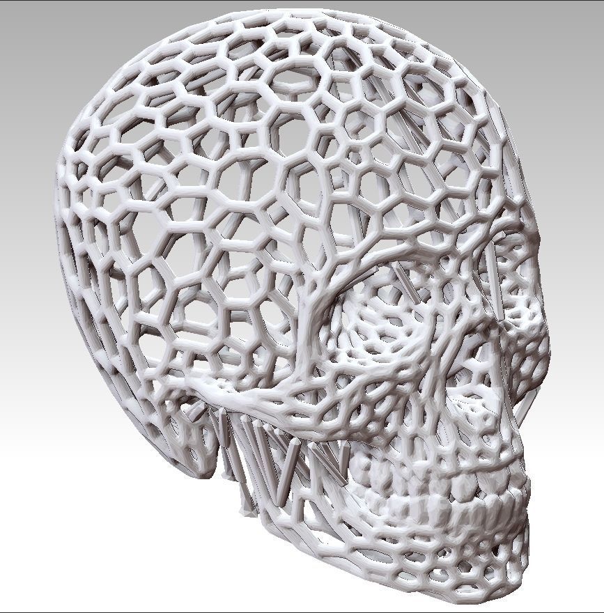 Hexagon Skull 3D print model_10
