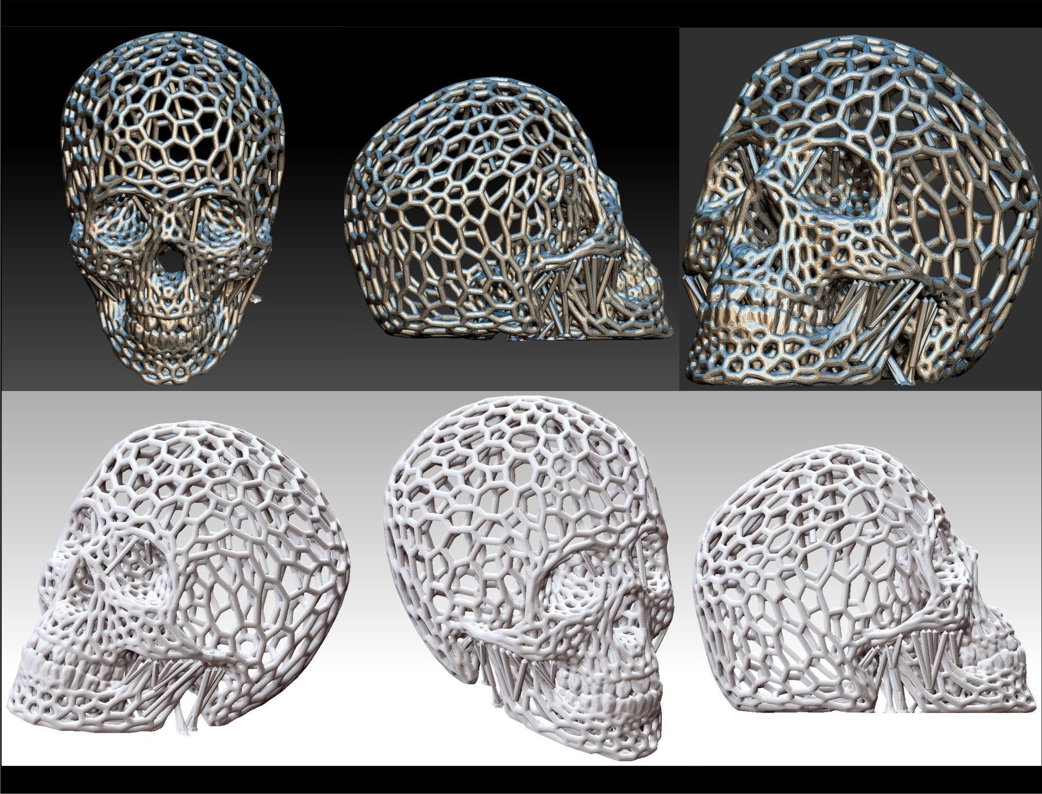 Hexagon Skull 3D print model_2