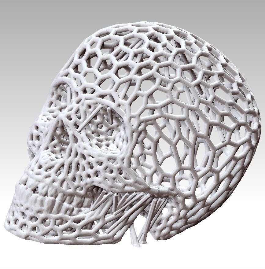Hexagon Skull 3D print model_9