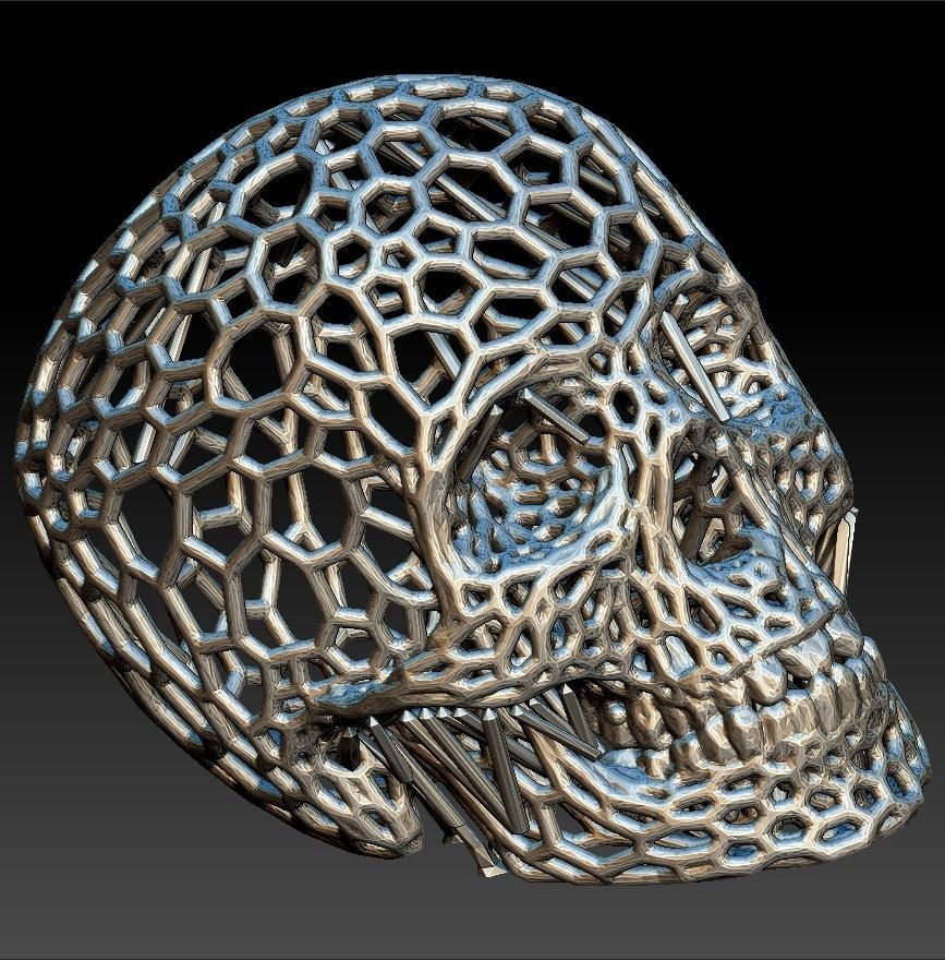 Hexagon Skull 3D print model_5