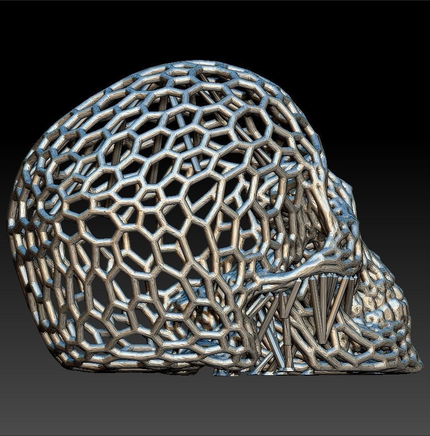Hexagon Skull 3D print model_4