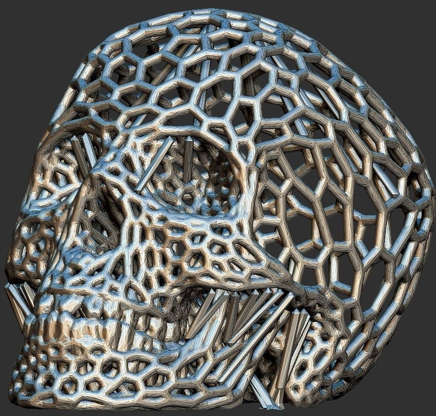 Hexagon Skull 3D print model_3