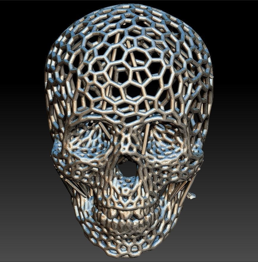 Hexagon Skull 3D print model_6