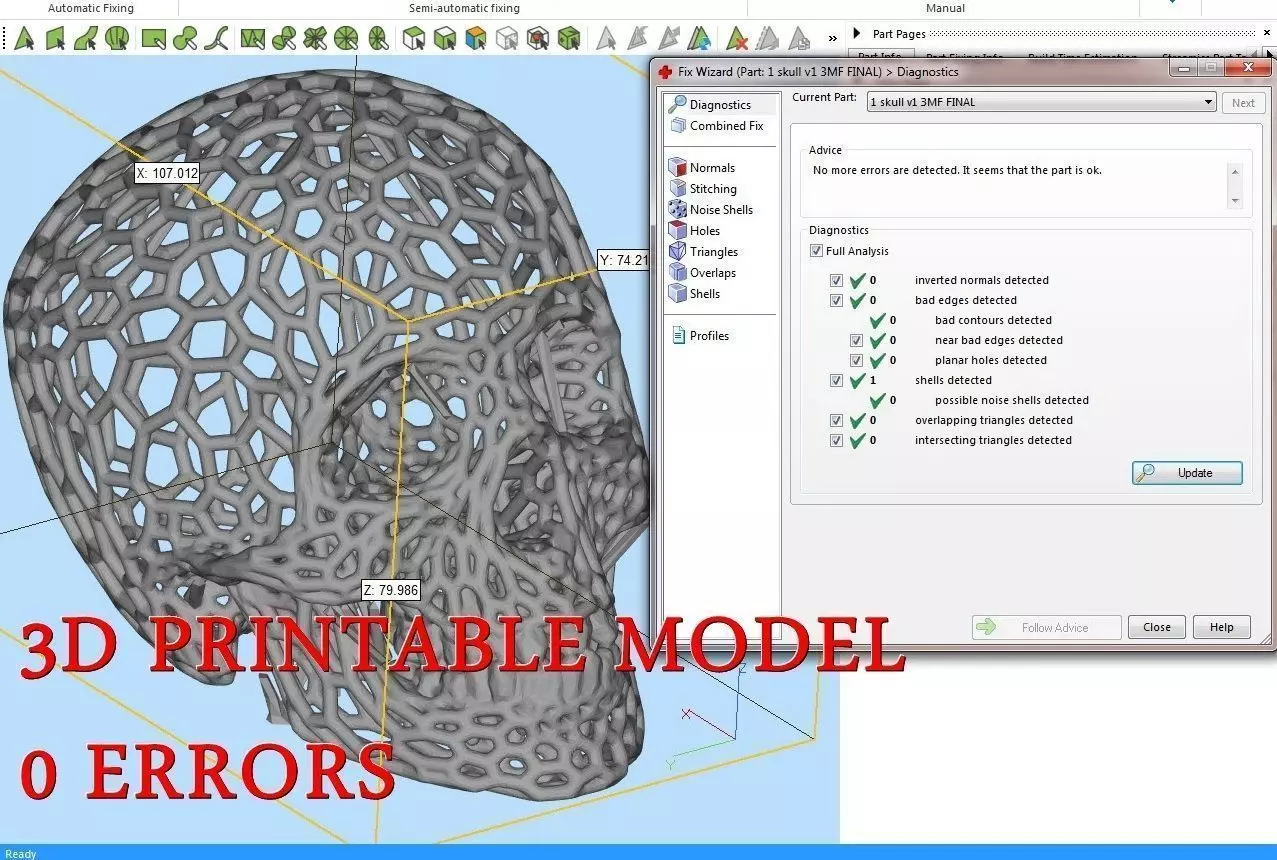 Hexagon Skull 3D print model_0