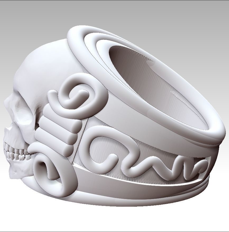 Skull ring 3D print model_14