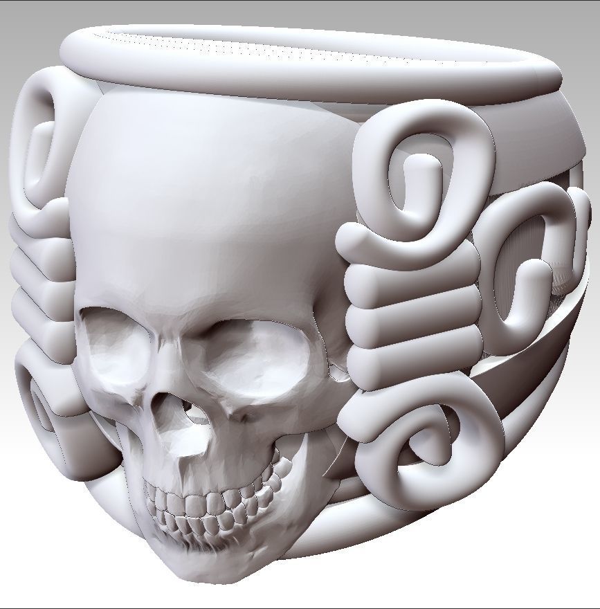 Skull ring 3D print model_13