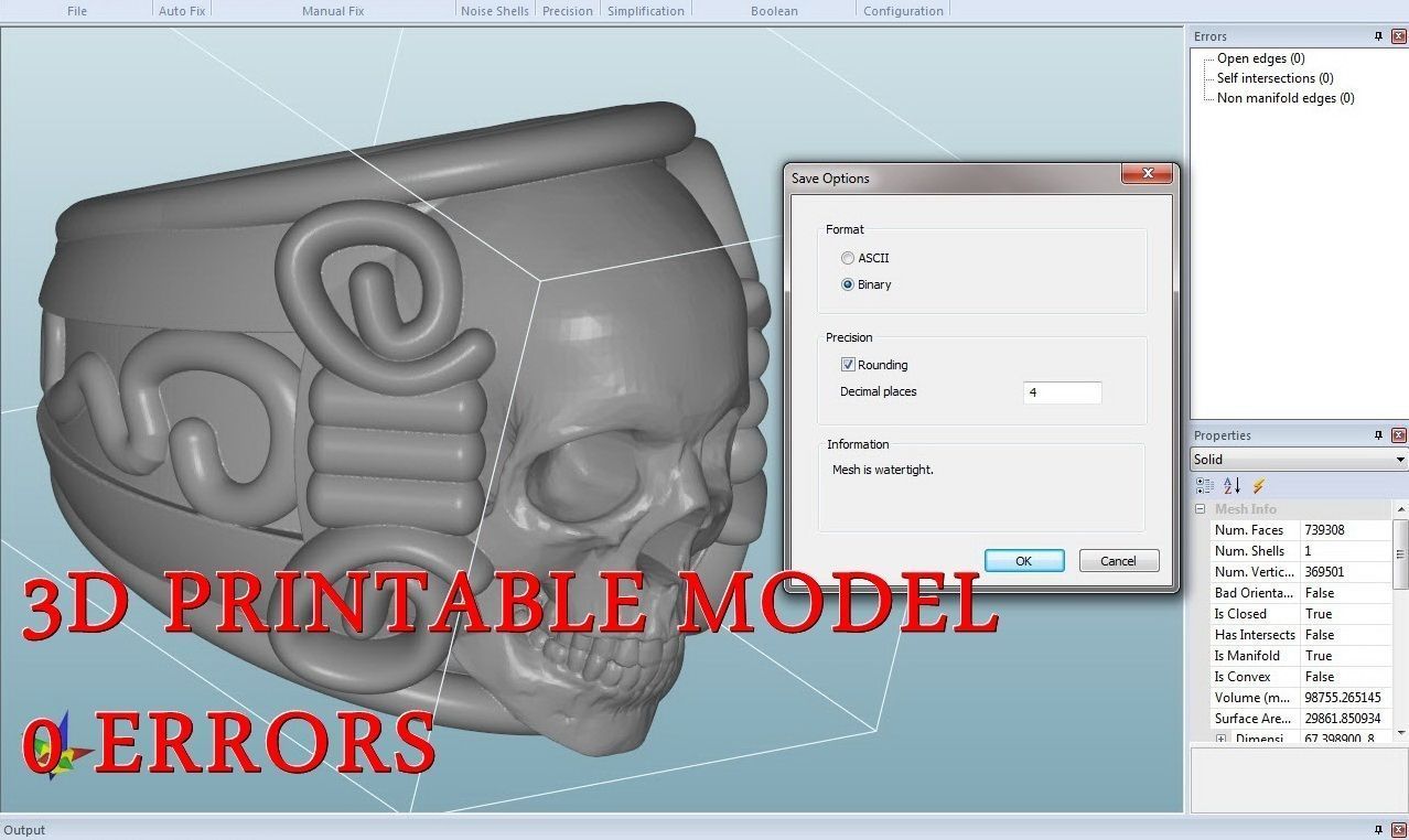 Skull ring 3D print model_1