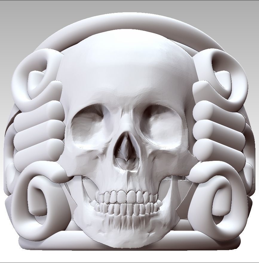 Skull ring 3D print model_10