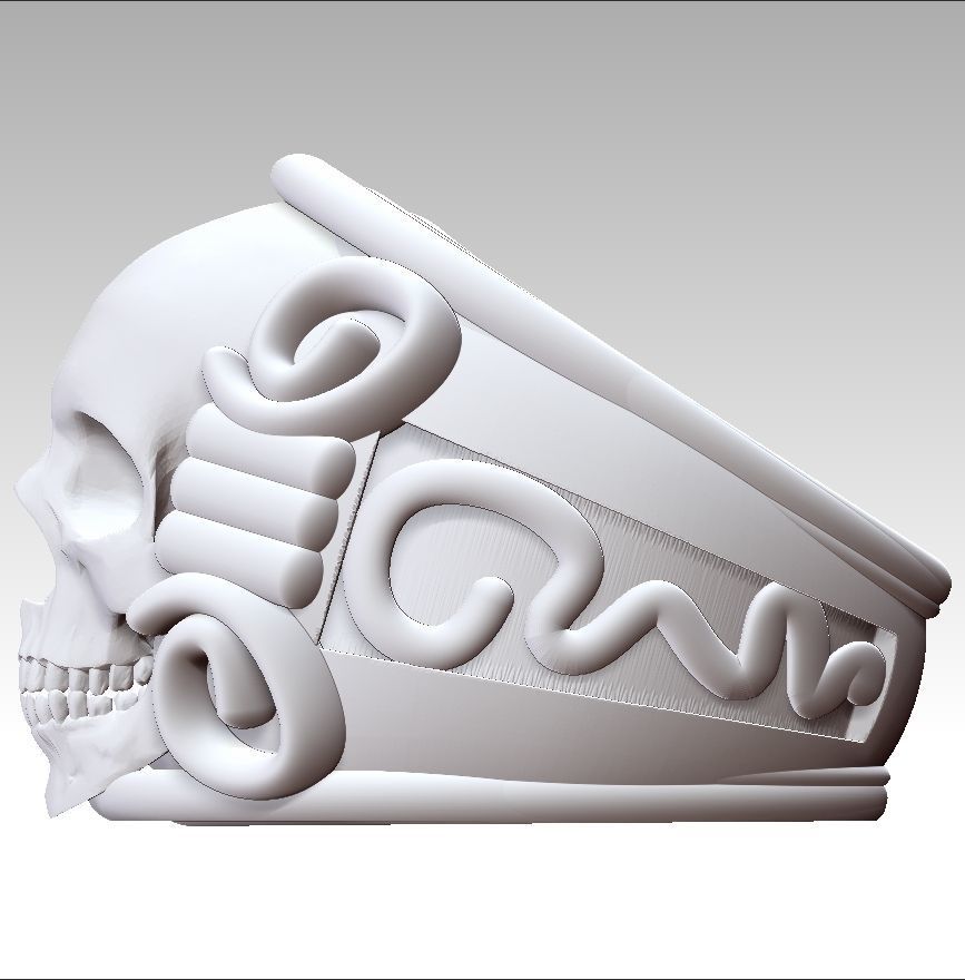 Skull ring 3D print model_12