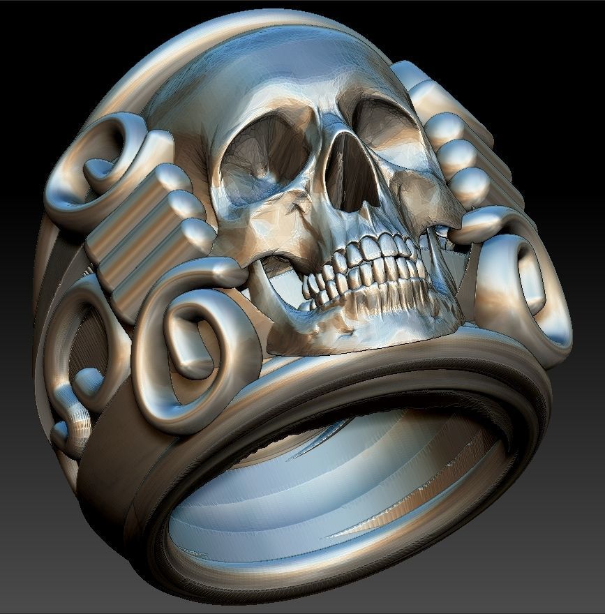 Skull ring 3D print model_6