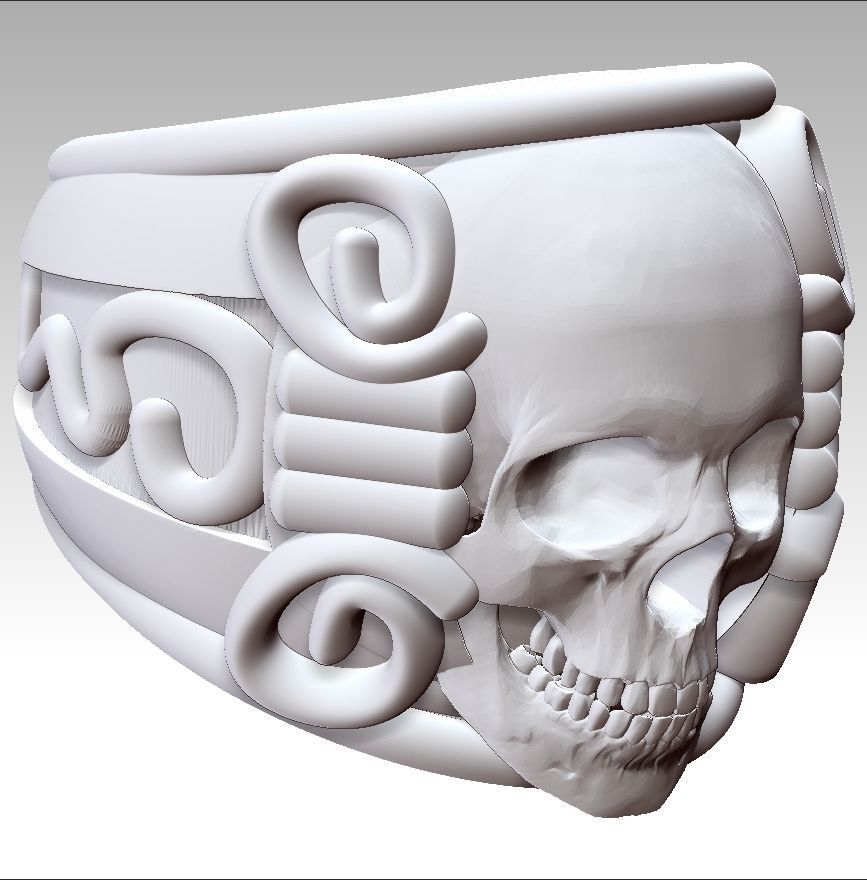 Skull ring 3D print model_11
