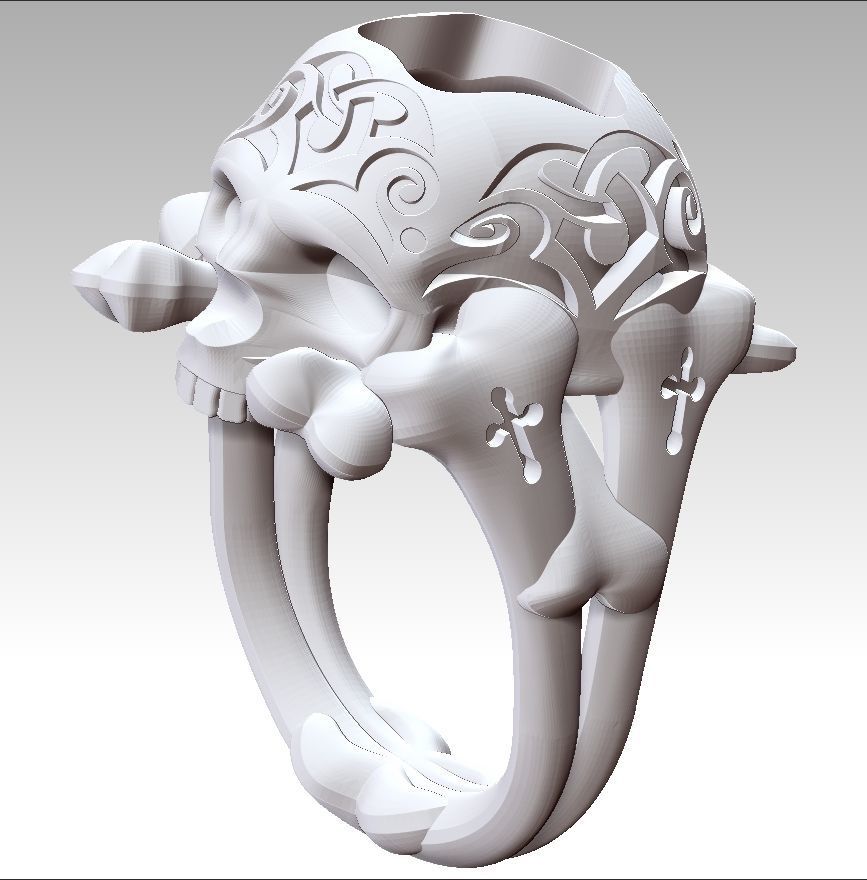 Skull ring 3D print model_14