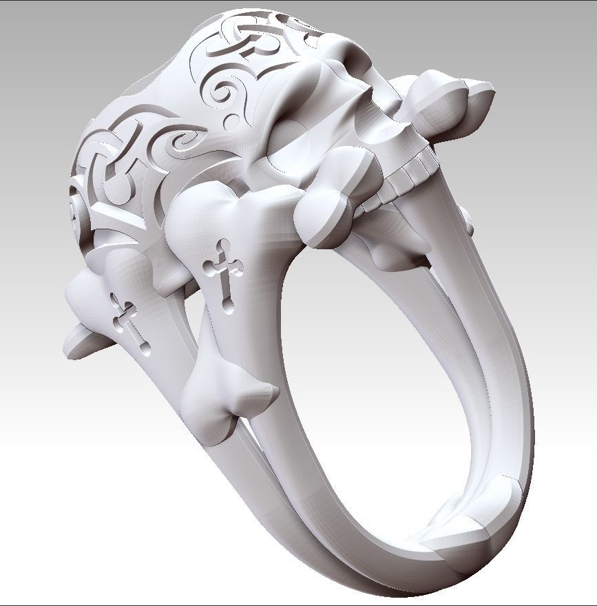 Skull ring 3D print model_13