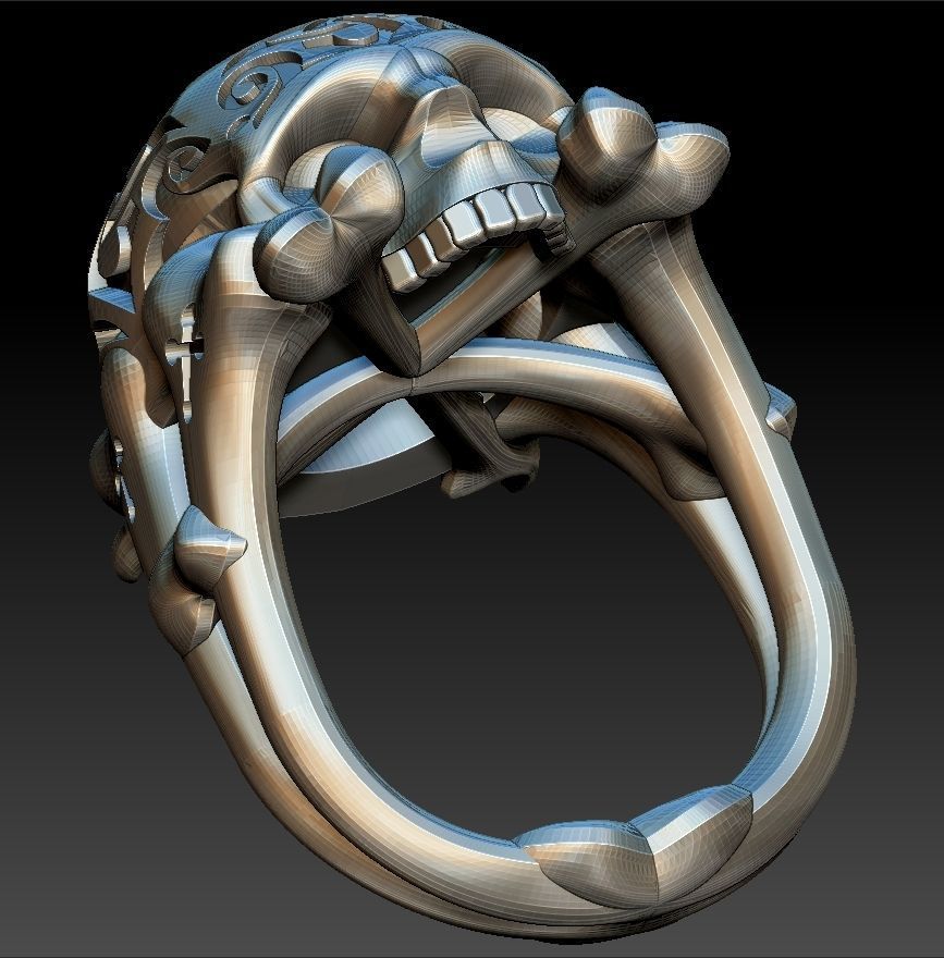 Skull ring 3D print model_8