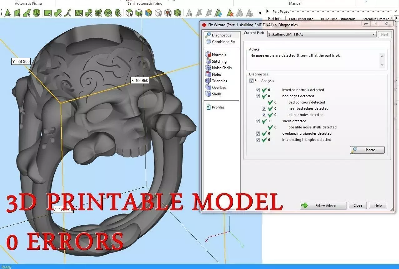 Skull ring 3D print model_0