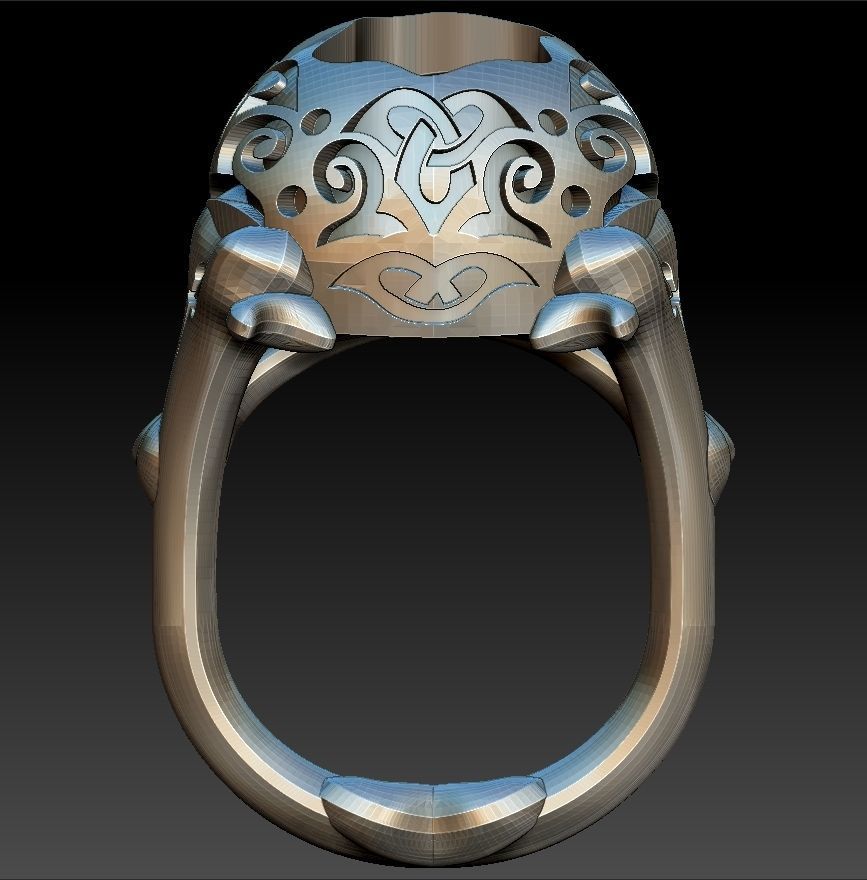 Skull ring 3D print model_6