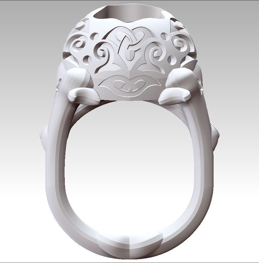 Skull ring 3D print model_9