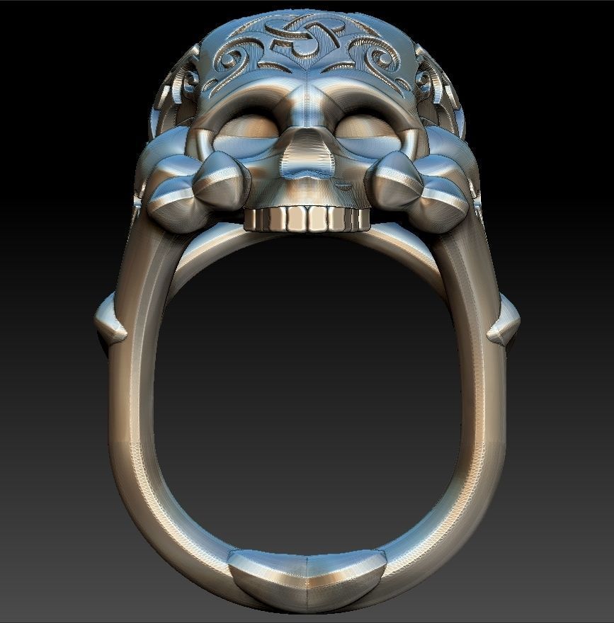 Skull ring 3D print model_4