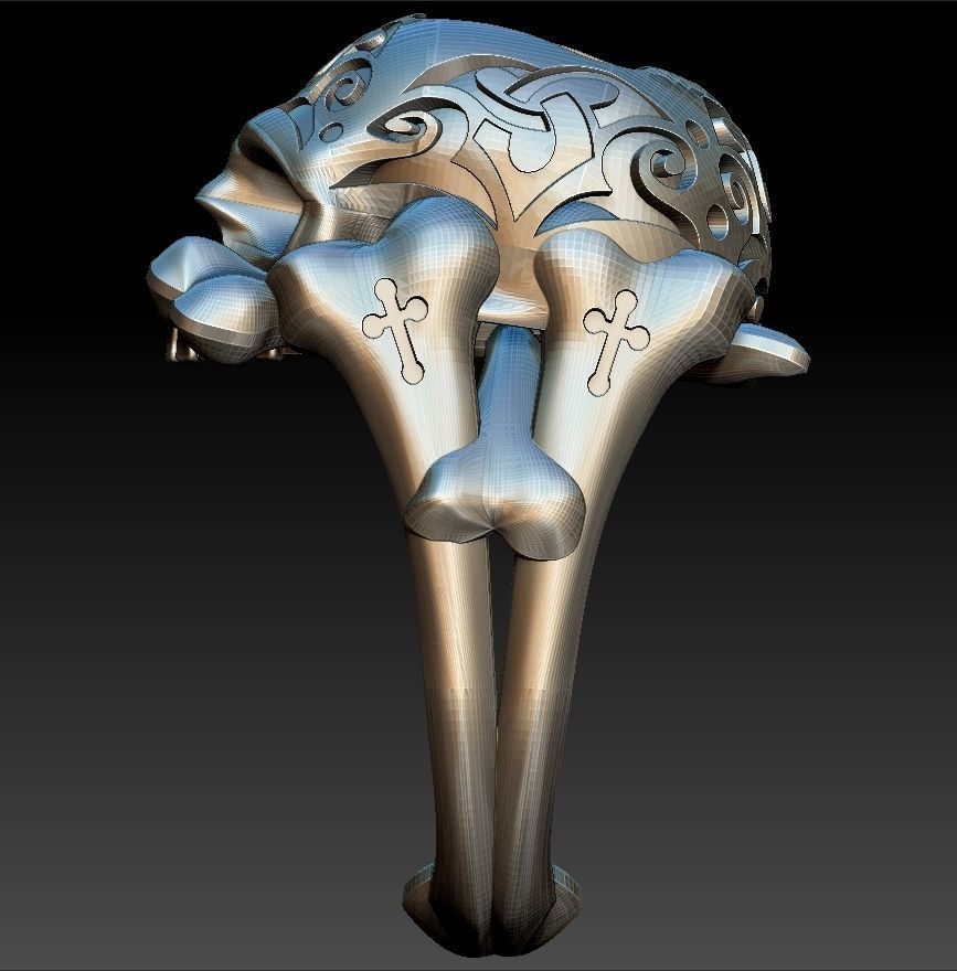 Skull ring 3D print model_5