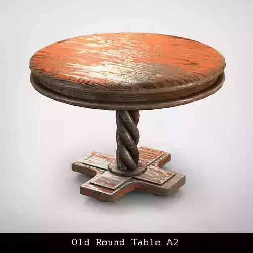 Old Round Table A2 Low-poly 3D model