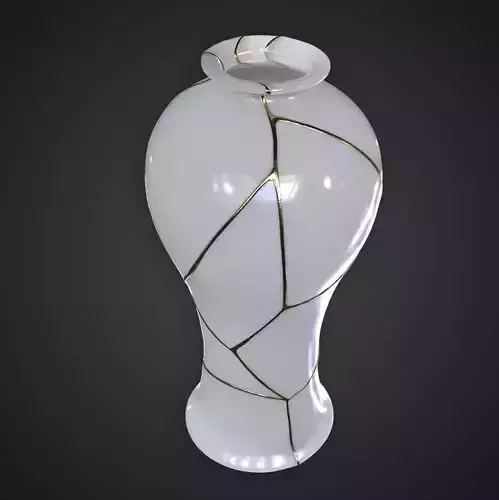Japanese Vase with Gold Free 3D model