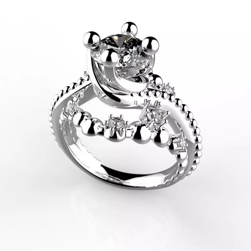 JEWELRY ENGAGEMENT BEAD RING FOR DOWNLOAD AND PRINT- IC9-B 3D print model_0