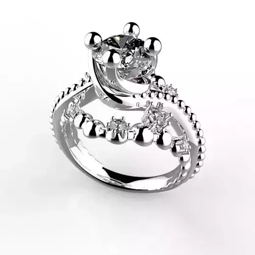 JEWELRY ENGAGEMENT BEAD RING FOR DOWNLOAD AND PRINT- IC9-B 3D print model