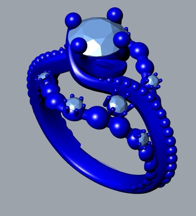 JEWELRY ENGAGEMENT BEAD RING FOR DOWNLOAD AND PRINT- IC9-B 3D print model_15