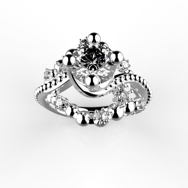 JEWELRY ENGAGEMENT BEAD RING FOR DOWNLOAD AND PRINT- IC9-B 3D print model_5