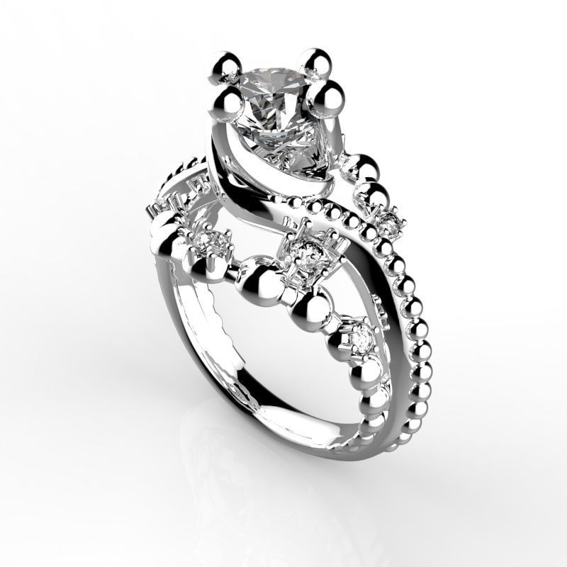 JEWELRY ENGAGEMENT BEAD RING FOR DOWNLOAD AND PRINT- IC9-B 3D print model_6