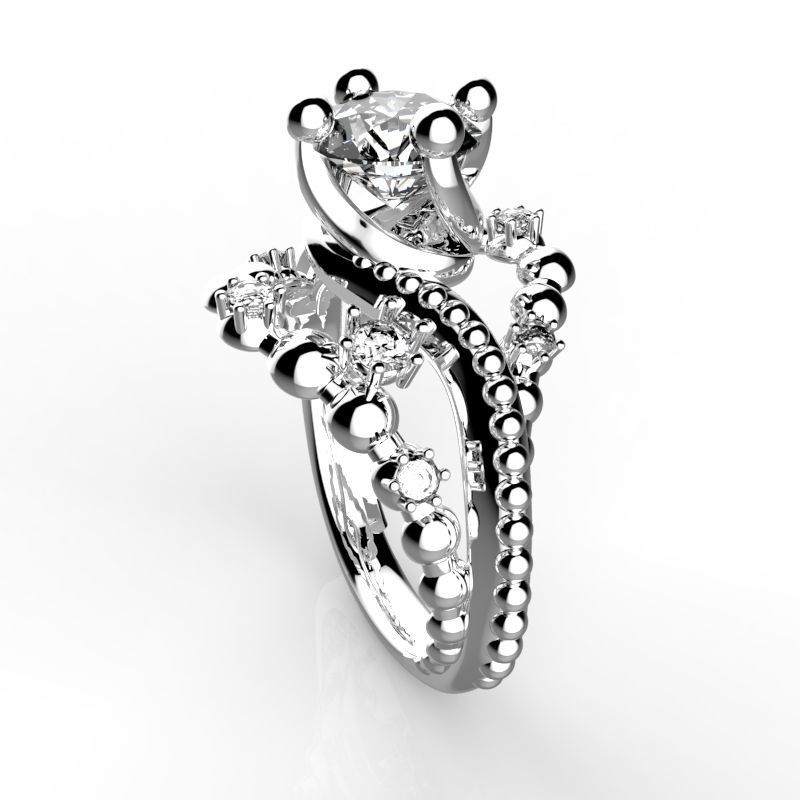 JEWELRY ENGAGEMENT BEAD RING FOR DOWNLOAD AND PRINT- IC9-B 3D print model_2
