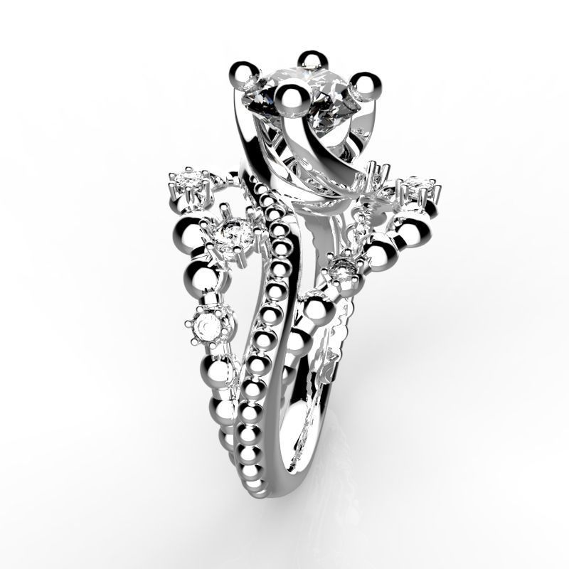 JEWELRY ENGAGEMENT BEAD RING FOR DOWNLOAD AND PRINT- IC9-B 3D print model_4