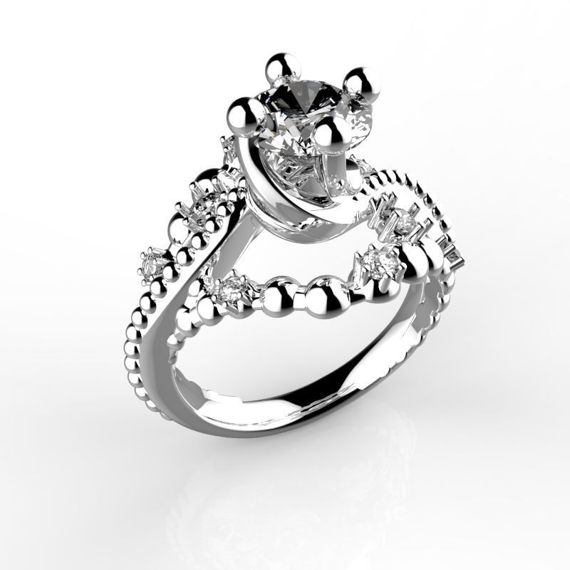 JEWELRY ENGAGEMENT BEAD RING FOR DOWNLOAD AND PRINT- IC9-B 3D print model_3