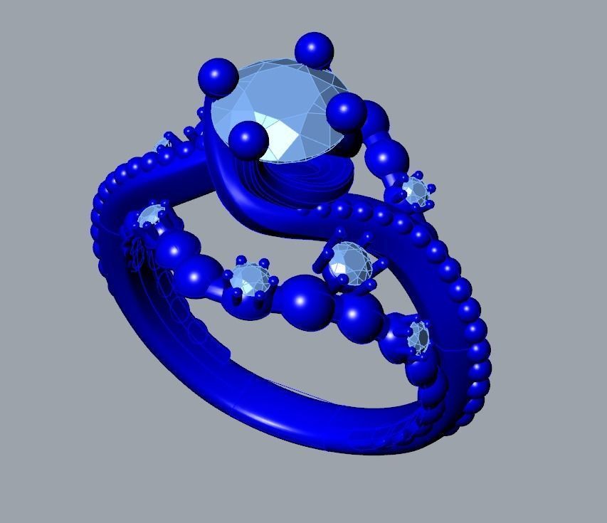 JEWELRY ENGAGEMENT BEAD RING FOR DOWNLOAD AND PRINT- IC9-B 3D print model_16