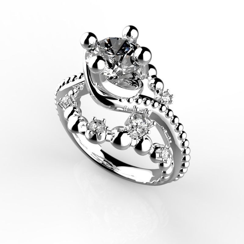 JEWELRY ENGAGEMENT BEAD RING FOR DOWNLOAD AND PRINT- IC9-B 3D print model_7