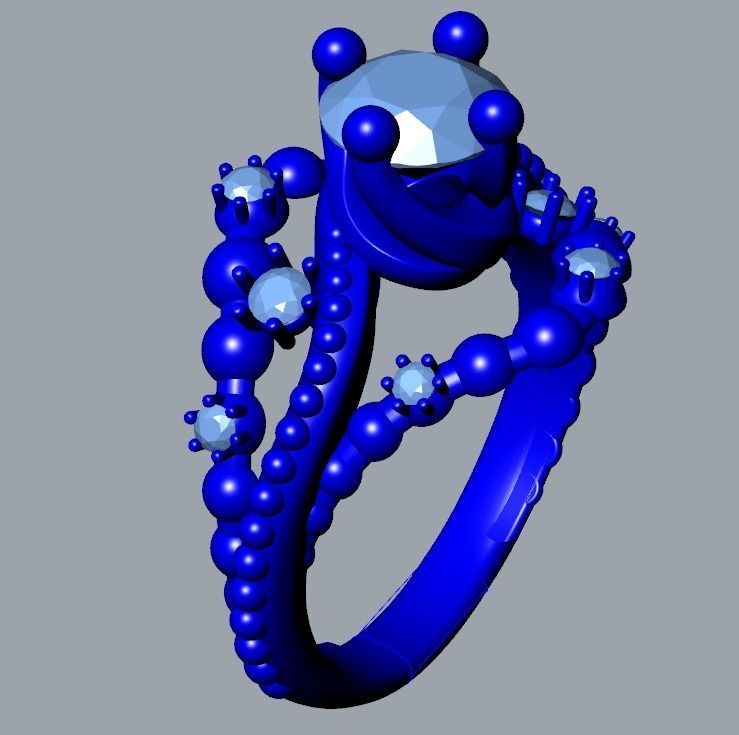 JEWELRY ENGAGEMENT BEAD RING FOR DOWNLOAD AND PRINT- IC9-B 3D print model_12