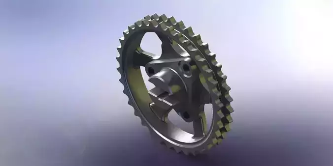 Mercedes benz 646 engine chain wheel Free 3D model