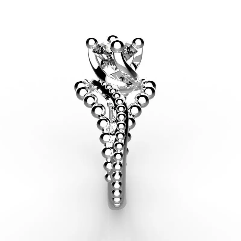 JEWELRY ENGAGEMENT BEAD RING FOR DOWNLOAD AND PRINT- IC9-B2 3D print model
