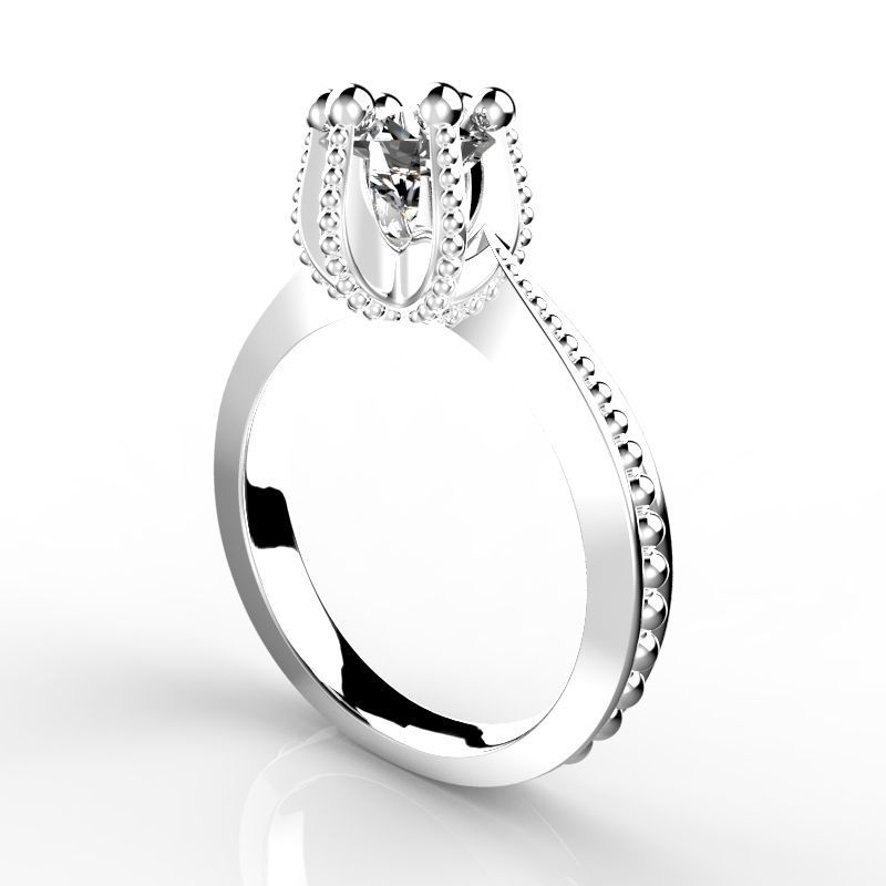 JEWELRY ENGAGEMENT BEAD RING FOR DOWNLOAD AND PRINT- Ic14-B 3D print model