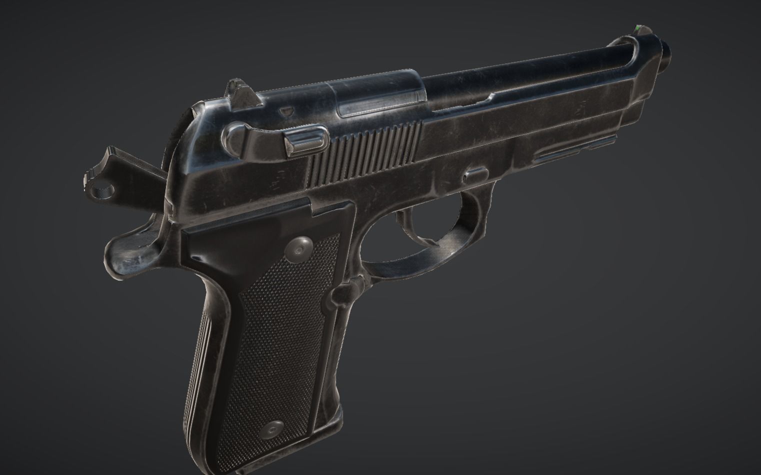 Animated M9 Beretta Gun Low-poly 3D model_4