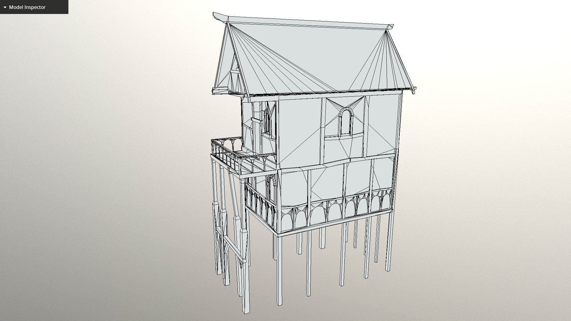 Medieval lake village - House 2 Low-poly 3D model_6